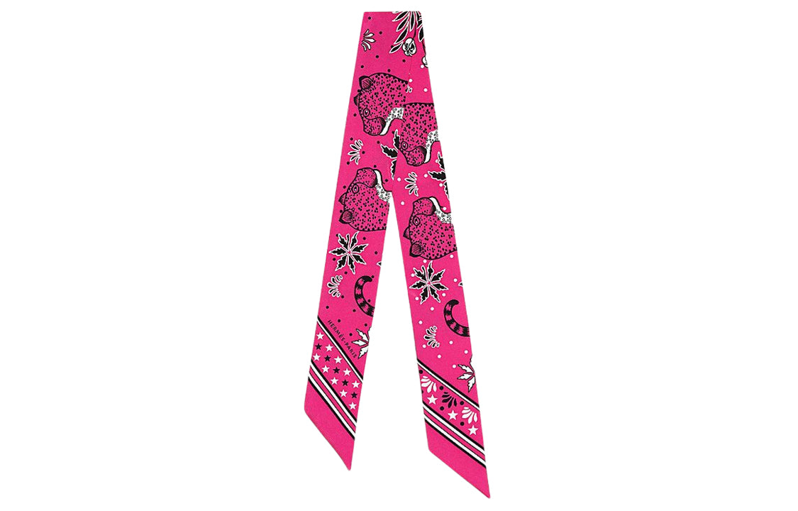 HERMES Silk Scarves Women's Rose Red