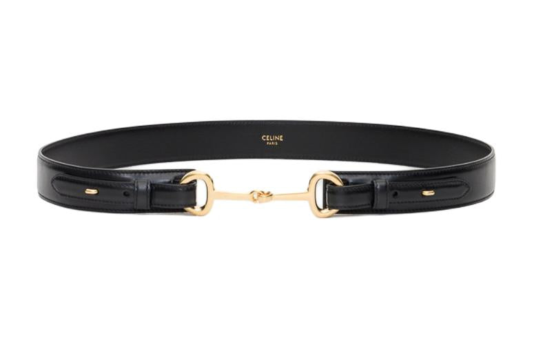 CELINE Letter Logo Women's Black Width: 2.5CM