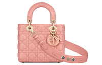 DIOR Lady Dior My ABCDior Sheepskin Handbag, Shoulder Bag, Crossbody Bag Small Size Women's Light Gold
