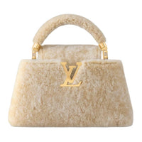 LOUIS VUITTON SKI Skiing Series Shearling With Cow Leather Trim One Shoulder Crossbody Handbag Mini Women's Beige