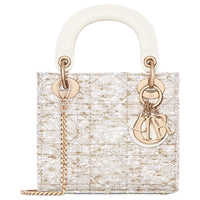 DIOR Lady Dior Cotton Lady Dior Bag, Shoulder Bag, Crossbody Bag, Handbag Mini Women's White