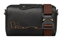 DIOR CACTUS JACK Collaboration Grained Calfskin Messenger Bag Crossbody Bag Shoulder Bag Men's Black