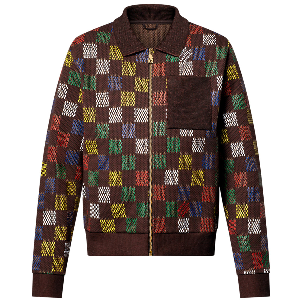 LOUIS VUITTON Jacquard Damier Cotton Jersey Blouson