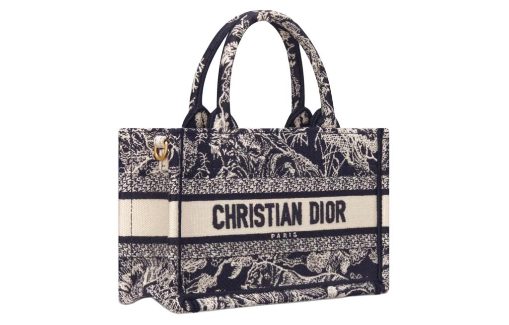 DIOR BookTote Reverse Yu Yi Print Embroidery Tote Bag Shopping Bag Shoulder Bag Crossbody Bag Handbag Mini Women's Blue