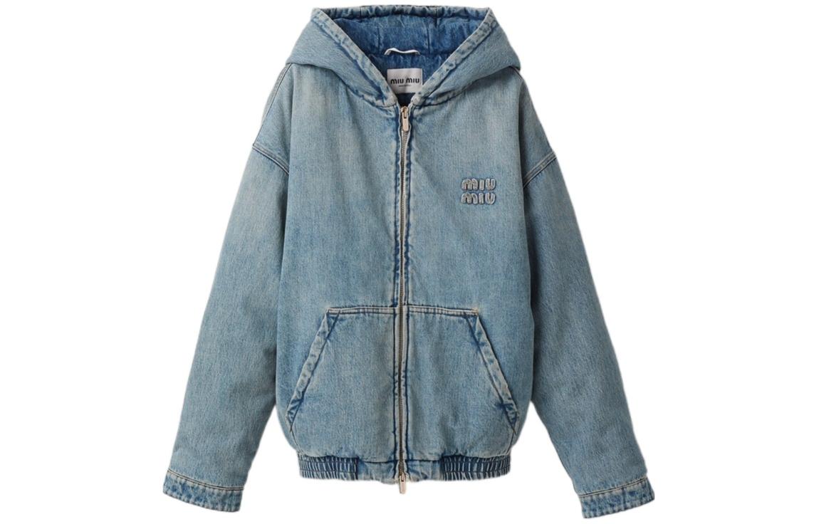MIU MIU SS24 Denim Jacket Women's Light Blue