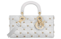 DIOR Lady D Joy Sheepskin Lady Dior Bag, Shoulder Bag, Crossbody Bag, Handbag Medium Size Women's White