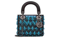 DIOR Lady Dior Satin Lady Dior Bag, Shoulder Bag, Crossbody Bag, Handbag Mini Women's Black/Blue