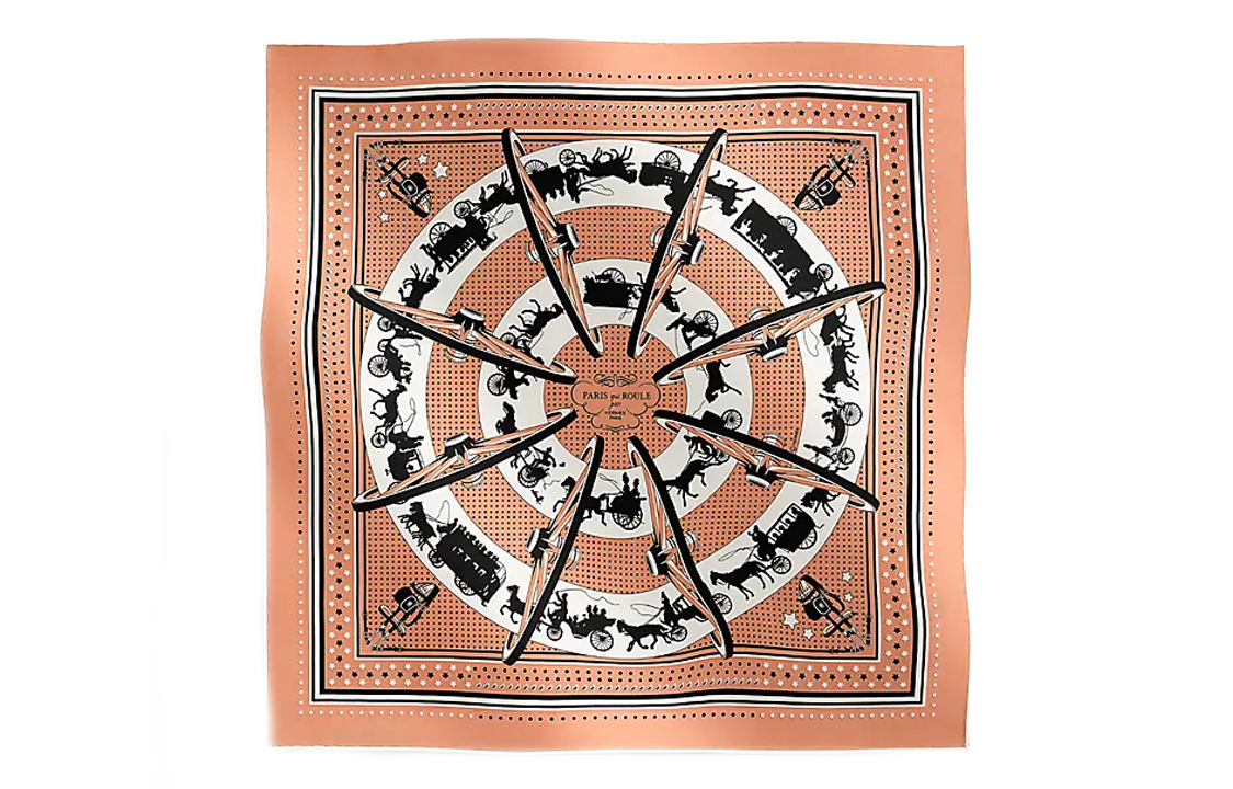 HERMES Silk Scarves Women's Brown