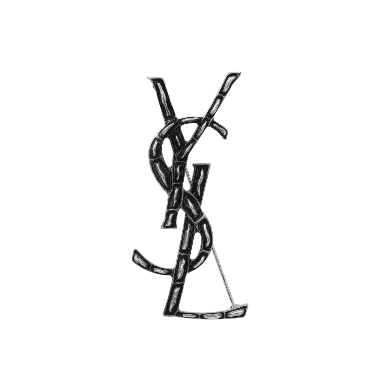 SAINT LAURENT Cassandre Crocodile Brooch