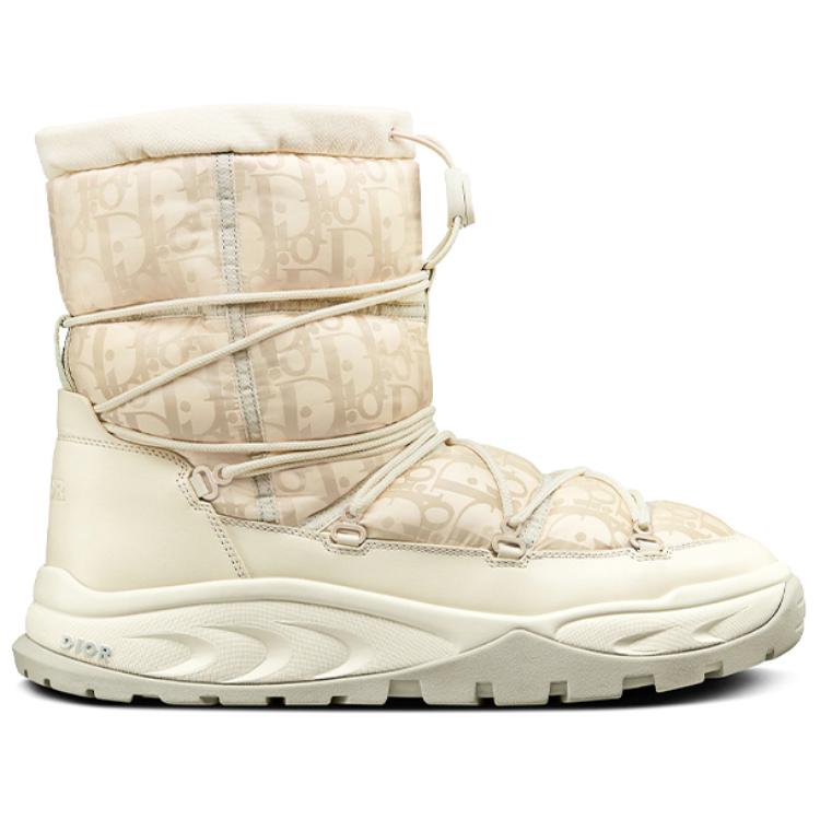 DIOR Snow Warm Slip-Resistant Coverage Short Snow Boots Men's Gray White