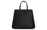CELINE Cabas Grained Calfskin Tote Bag Shopping Bag Handbag Shoulder Bag Small Size Women's Black