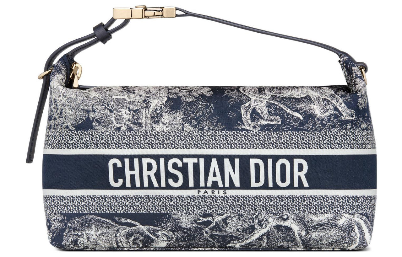 DIOR Travel Technical Fabric Clutch Medium Size Women's Blue