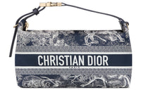 DIOR Travel Technical Fabric Clutch Medium Size Women's Blue