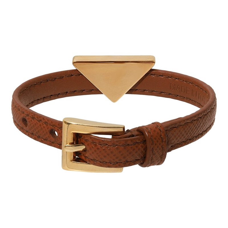 PRADA Leather Bracelets Women's Brown
