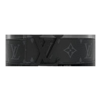 LOUIS VUITTON Cow Leather Belts Men's Black Width  4cm