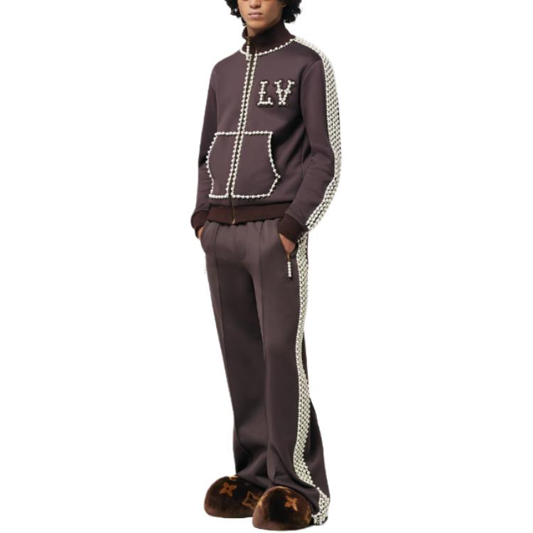 LOUIS VUITTON Technical Cotton Track Top Embellished With Pearls
