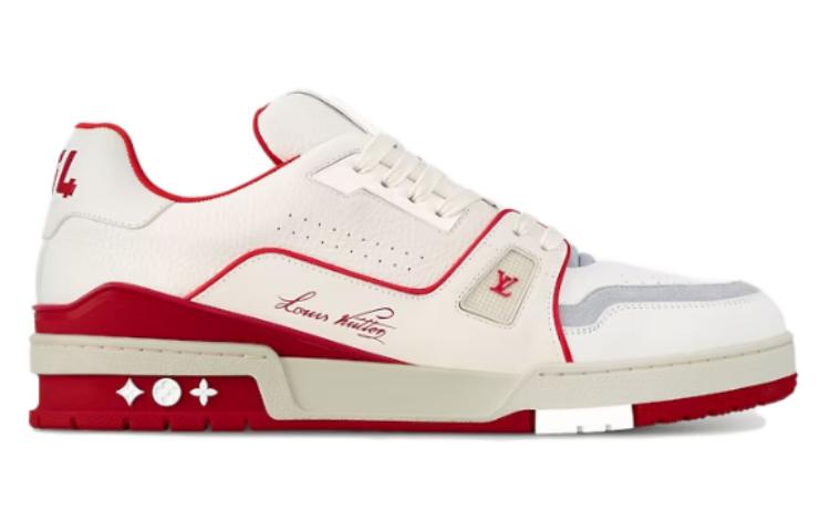 LOUIS VUITTON Lv Trainer Sneakers 'White Red Grey'