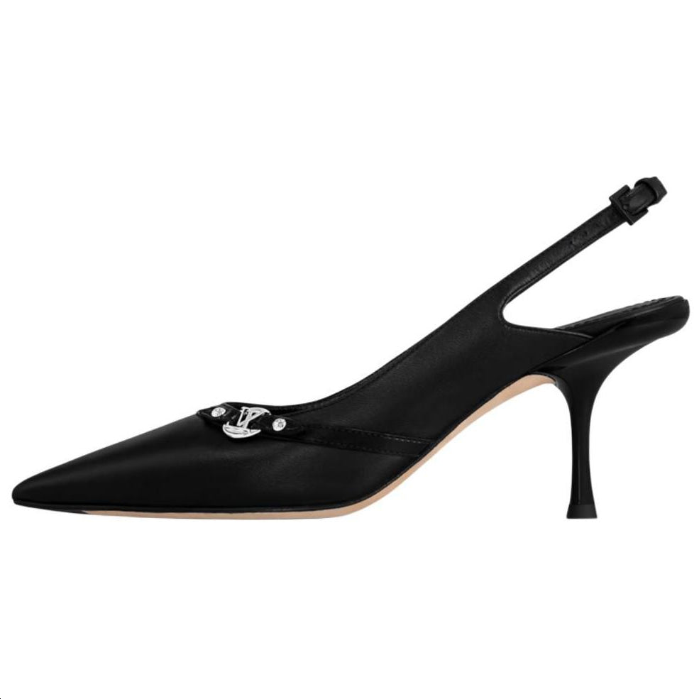 LOUIS VUITTON 6AM Slim Heel High Heels 7.5cm Women's Black