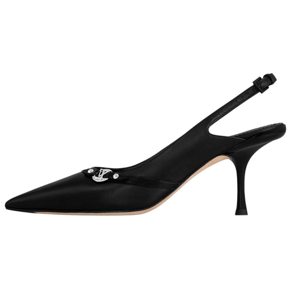 LOUIS VUITTON 6AM Slim Heel High Heels 7.5cm Women's Black