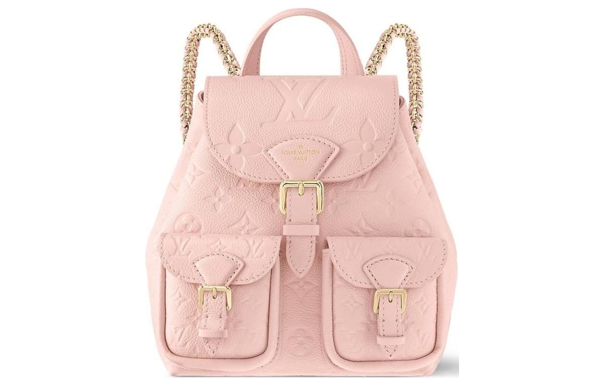 LOUIS VUITTON BACKUP Leather Backpack Women's Cherry Blossom Pink