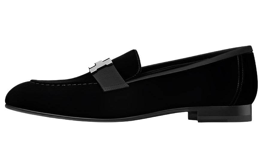 HERMES Paris Loafers Women's Black