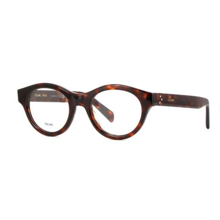 CELINE Acetate Round Eyeglass Frames Unisex Red