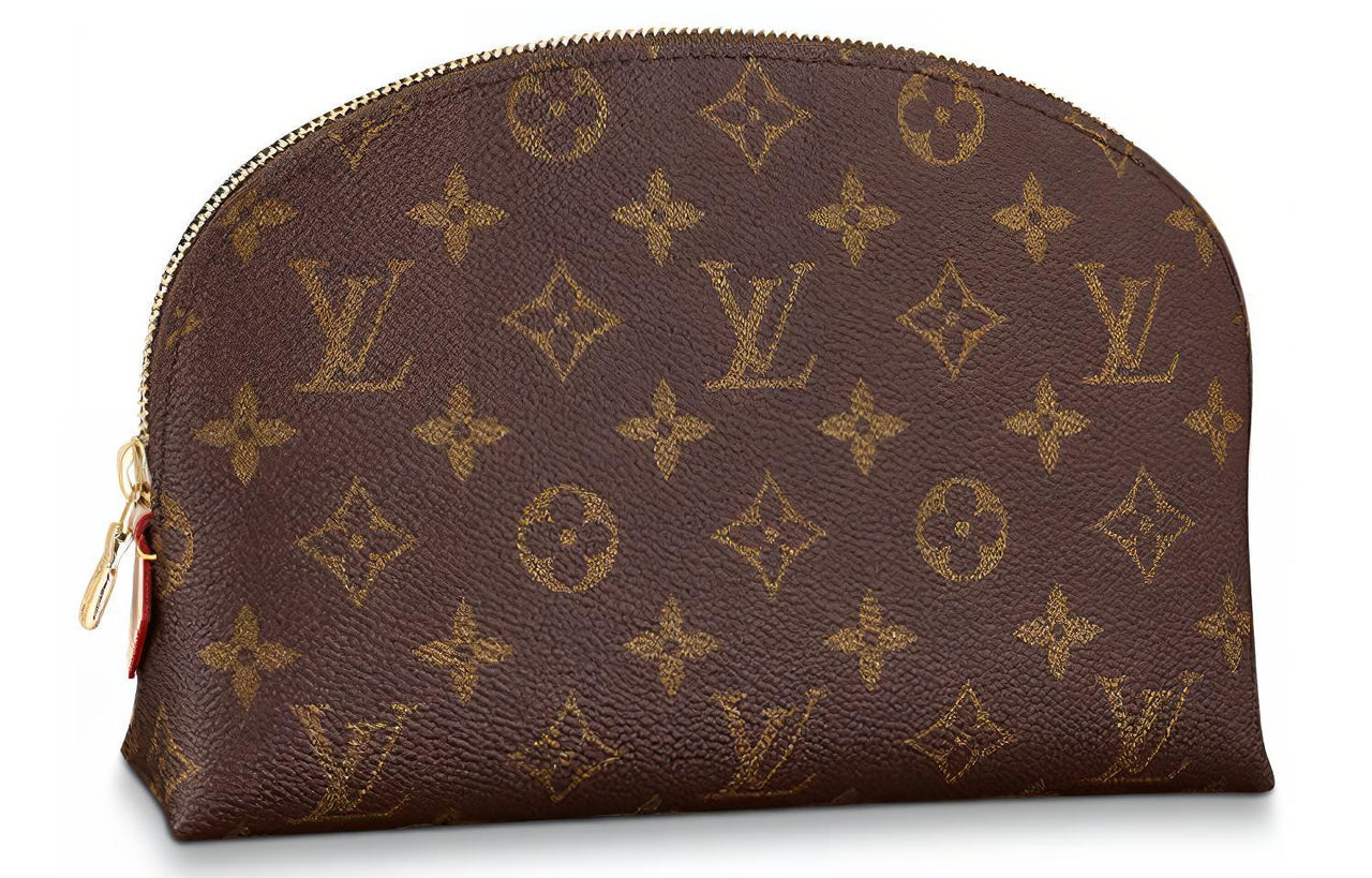 LOUIS VUITTON Canvas Makeup Bag, Clutch Regular Women's Brown