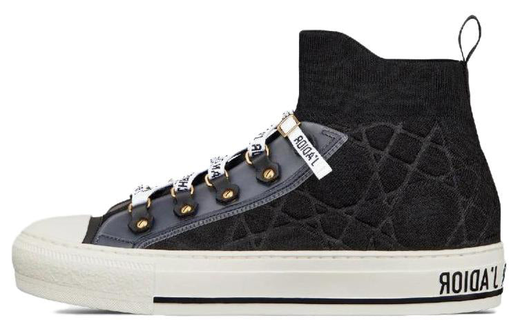 DIOR Walk'n'Dior Platform Shoes High Top Stylish Skateboarding Shoes Women's Black