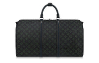LOUIS VUITTON Keepall Coated Canvas With Leather Handbag Shoulder Bag Crossbody Bag Travel Bag Regular Men's Black