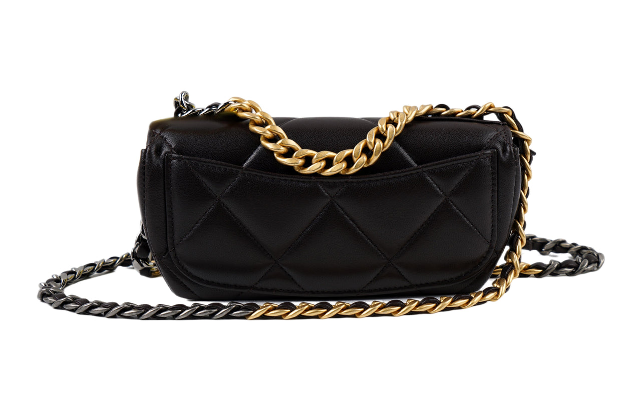 CHANEL 19Bag Lambskin Shoulder Bag Crossbody Bag Women's Black