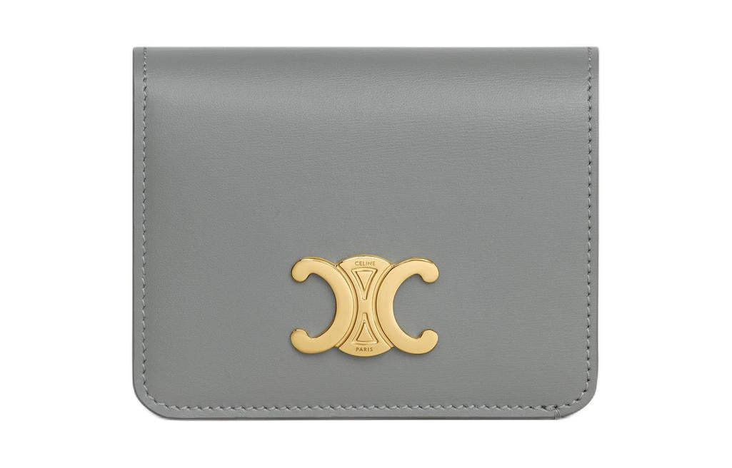 CELINE Shiny Calfskin Wallet Women's Zinc Color