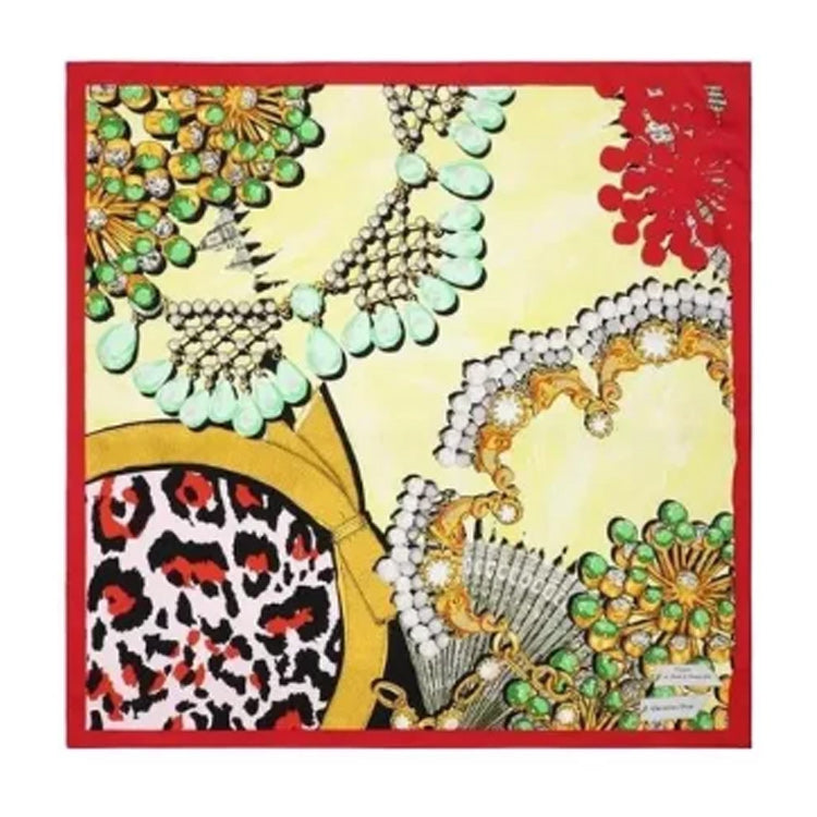 DIOR Silk Silk Scarves Women's Red