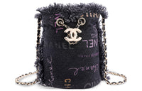 CHANEL Denim Bucket Bags Crossbody Bag, Shoulder Bag Women's Black