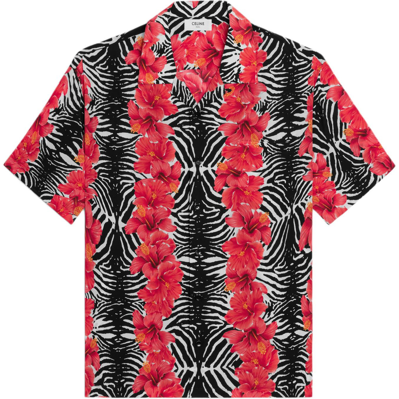 CELINE Hawaiian Shirt In Crepe De Chine