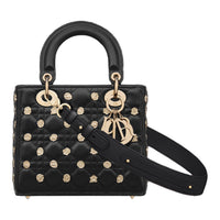 DIOR Lady DiorMy ABCDior Sheepskin Lady Dior Bag, Shoulder Bag, Crossbody Bag, Handbag Small Size Women's Black