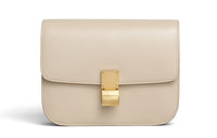 CELINE Classic Bo Polished Cow Leather Block Bag Handbag Crossbody Bag Shoulder Bag Medium Size Women's Linen