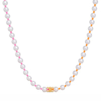CELINE Plage Pearl Necklace In Brass With Gold Finish And Resin Pearls