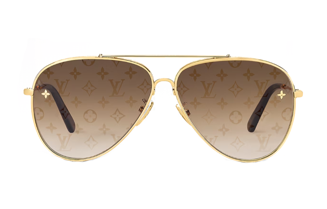 LOUIS VUITTON Aviator Sunglasses Women's Gold