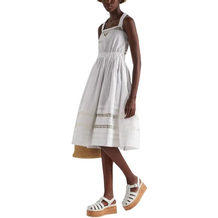 PRADA FW22 Sleeveless Dress Women's White
