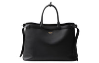PRADA Leather Tote Bag Shopping Bag Handbag Men's Black