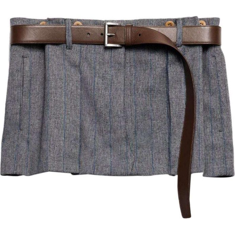 PRADA SS24 Casual Short Skirts Women's Gray