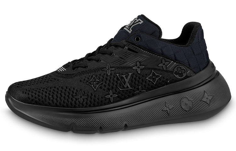 LOUIS VUITTON Show Up Abrasion Resistant Low Top Casual Shoes Men's Black