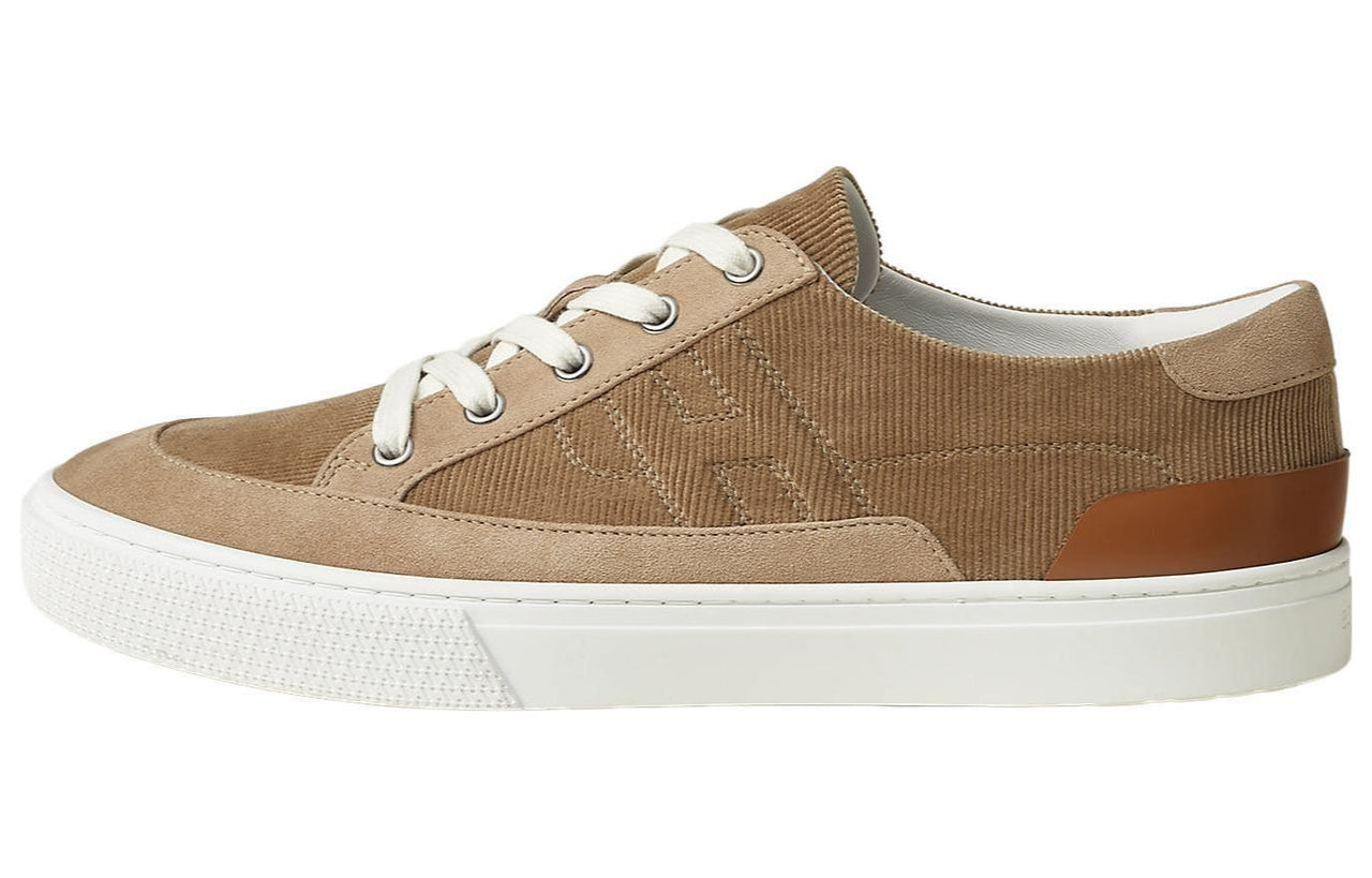 HERMES Deep Low Top Skateboard Shoes Men's Clay Beige