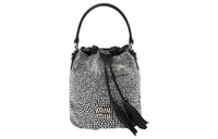 MIU MIU Synthetic Faux Crystal Bucket Bag, Handbag, Shoulder Bag, Crossbody Bag Women's Black