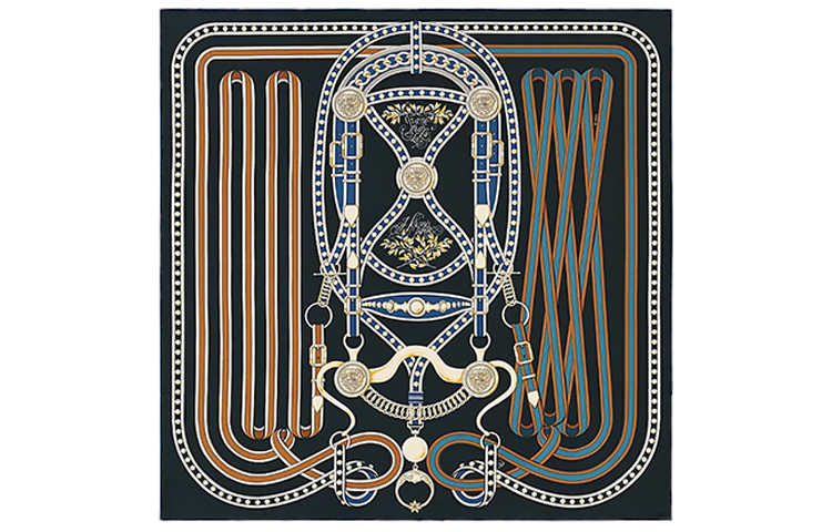 HERMES Silk Scarves Women's Caramel