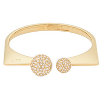 DIOR Metal Crystal Bangles Women's Gold