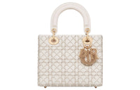 DIOR Lady Dior Calfskin Dior Bag Shoulder Bag Crossbody Bag Handbag Small Size Women's Milk White