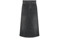 DIOR SS24 Denim Long Skirt Women's Black Gray Color