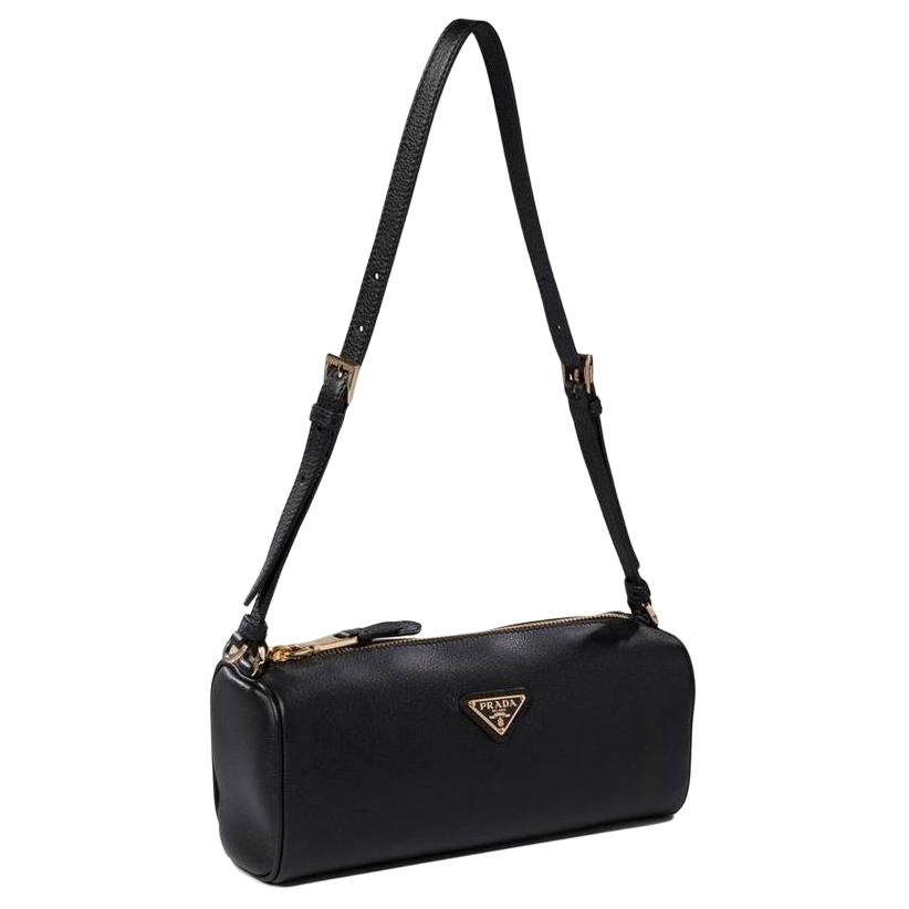 PRADA Calfskin Shoulder Bag Women's Black