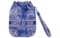 DIOR DiorTravel Technical Fabric Storage Bag Travel Bag Bucket Bag Handbag Women's Fluorescent Blue